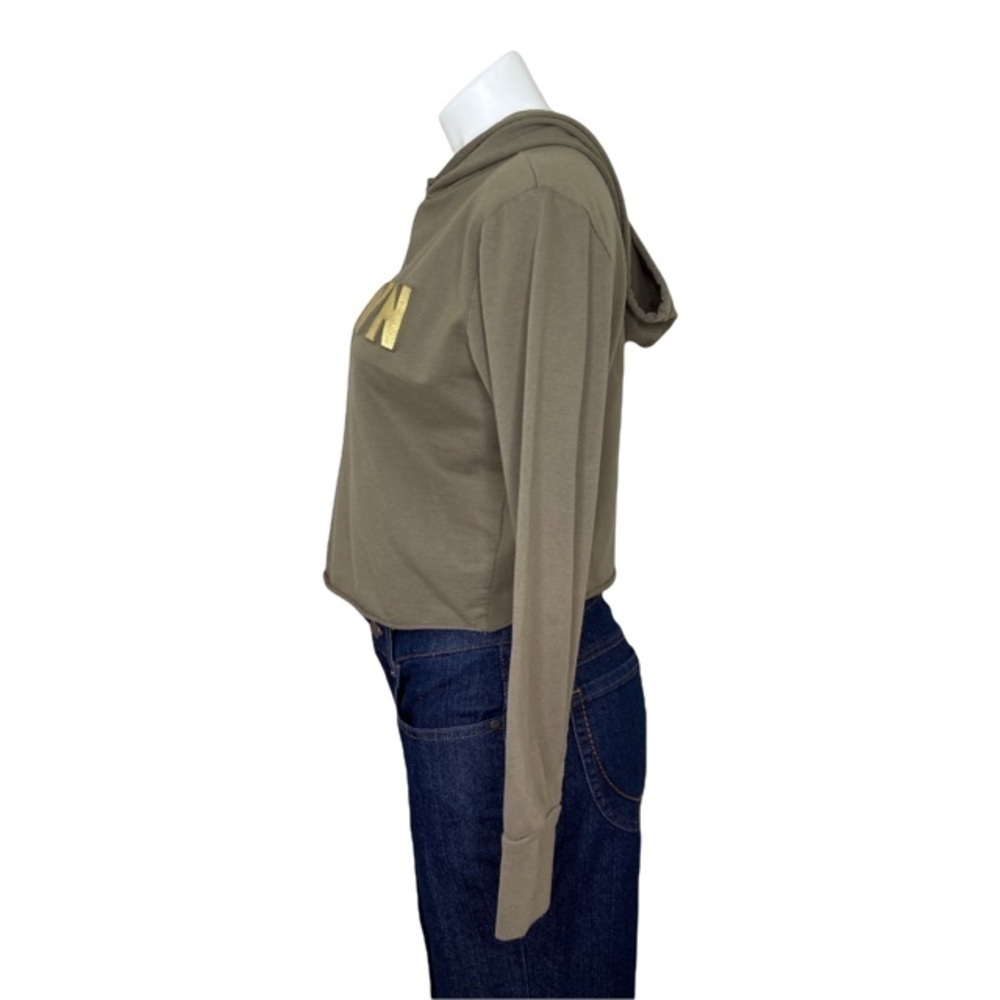 SAY WHAT? Army Green Hooded Cropped Sweatshirt Small - Picture 4 of 7